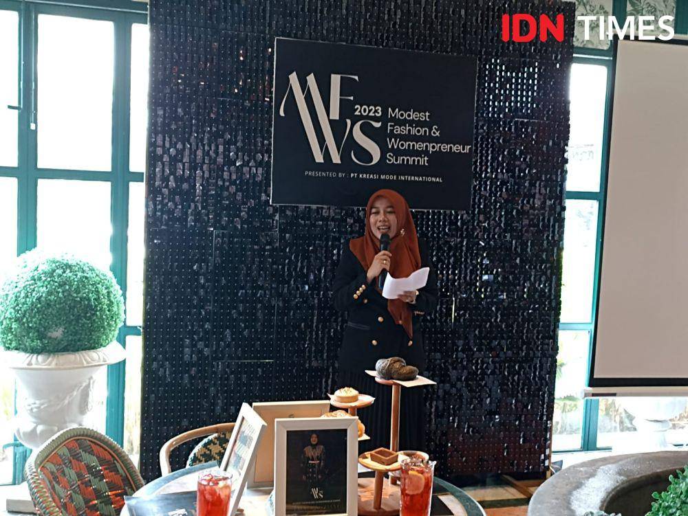 Grand Launching Modest Fashion Womenpreneur Summer 2023 di Monsieur Spoon PIM. 5 Oktober 2023. (IDN Times/M. Tarmizi Murdianto)