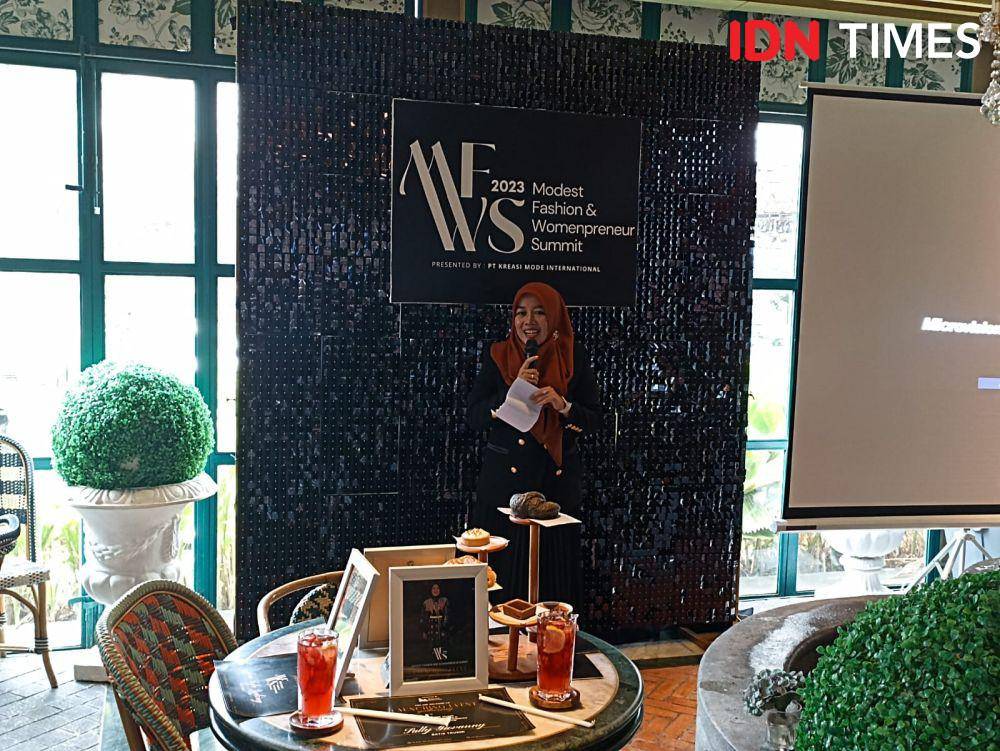 Grand Launching Modest Fashion Womenpreneur Summer 2023 di Monsieur Spoon PIM. 5 Oktober 2023. (IDN Times/M. Tarmizi Murdianto)