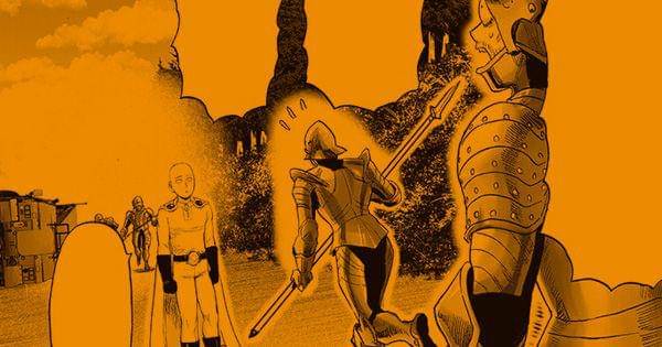 Saitama mendapat ucapan terima kasih dari para anggota Saints ( Dok. tonarioyj.jp/One Punch Man )