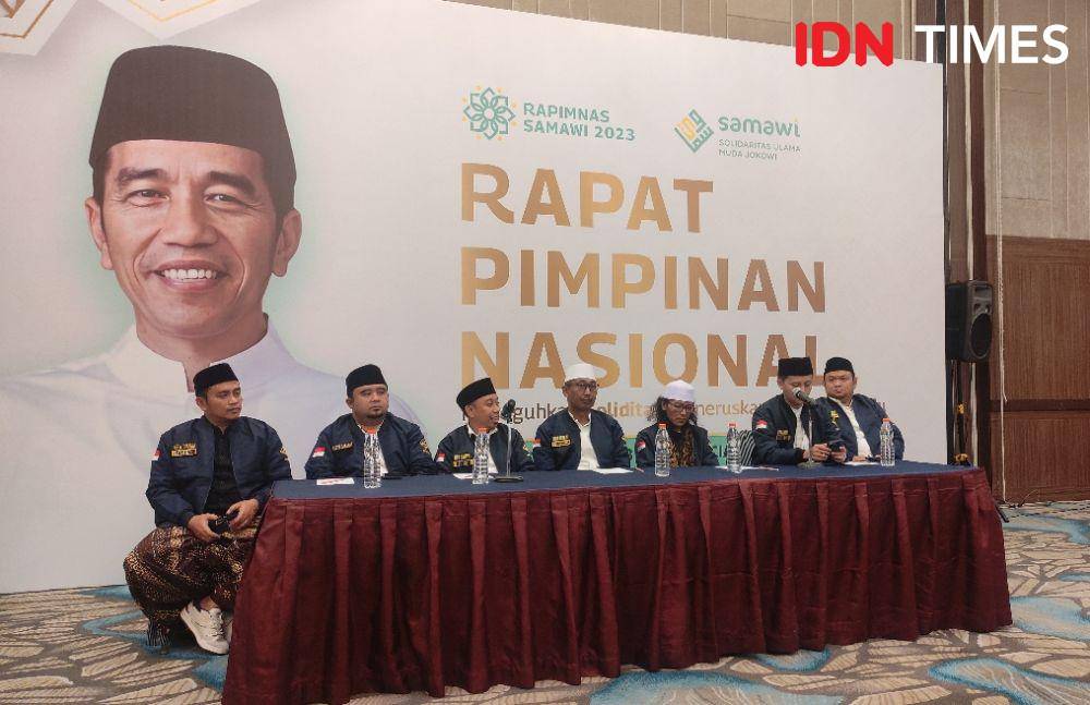 Konferensi pers Rapimnas Solidaritas Ulama Muda Jokowi (Samawi) (IDN Times/Yosafat Diva Bayu Wisesa)
