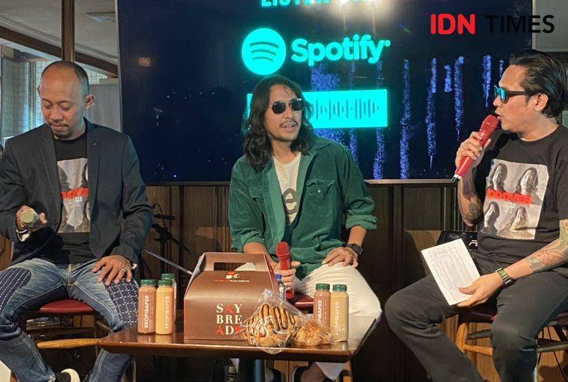 Marcello Tahitoe di acara perilisan single "Do Over" di DWNTWN Plaju, Jakarta, Jumat (6/10/2023)