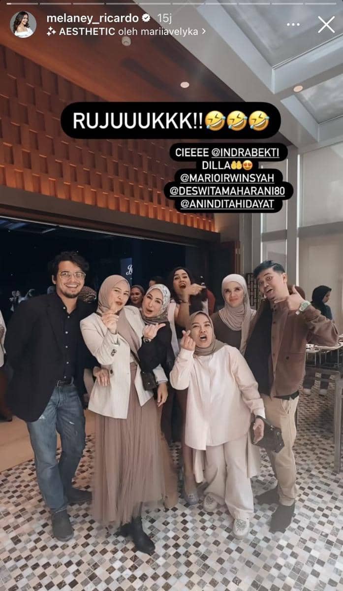 potret artis di acara Tya Ariestya (Instagram.com/melaney_ricardo)