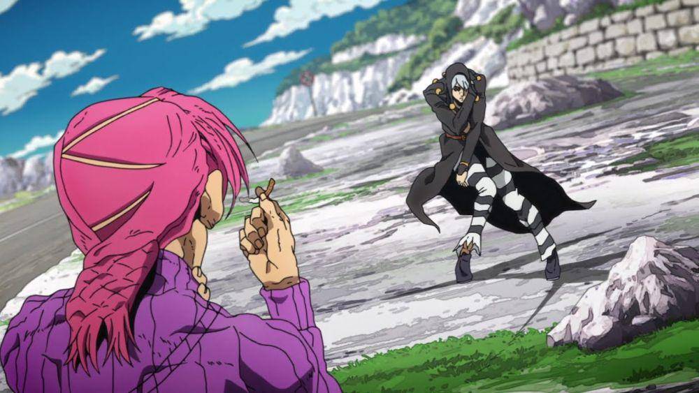 Risotto Nero vs. Doppio (dok. David Production/JoJo's Bizarre Adventure)