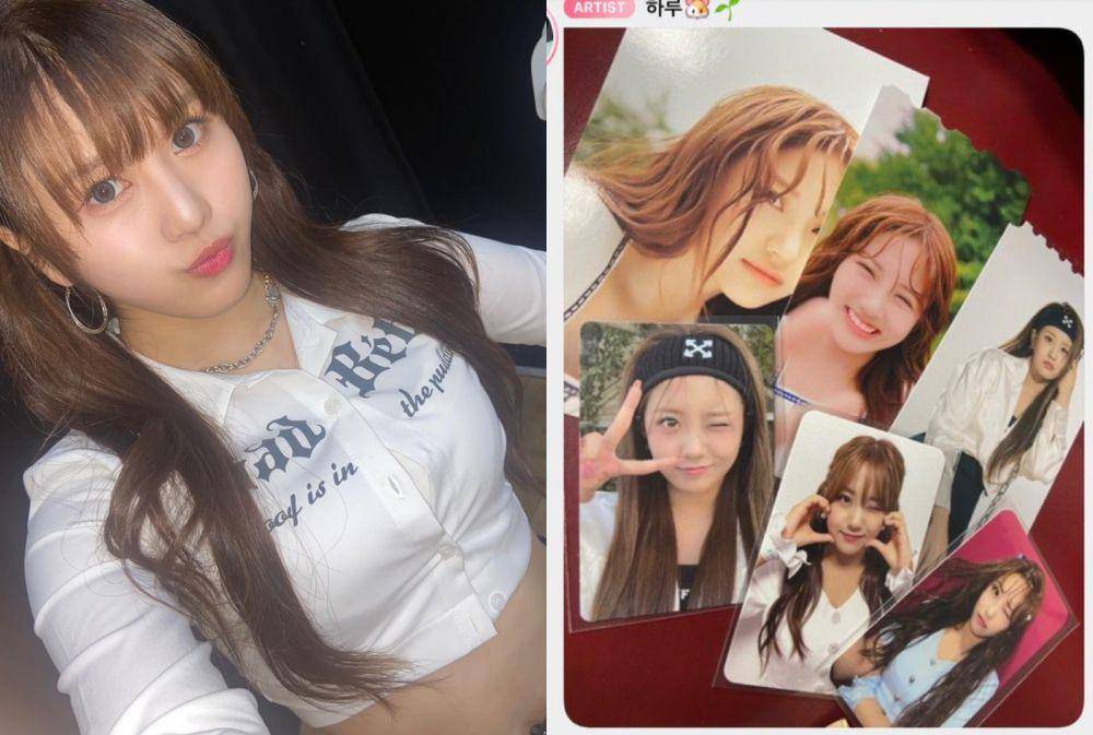 Haru NATURE dengan koleksi photocard-nya (instagram.com/today_ur_haru____ | twitter.com/geummyhee)