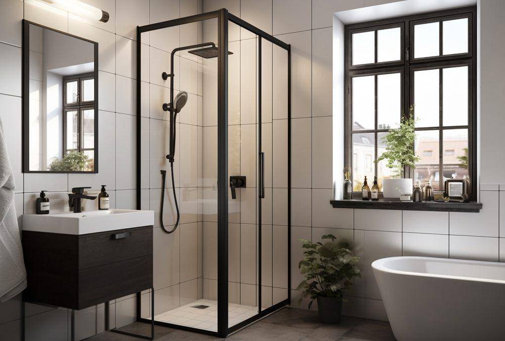 ilustrasi kamar mandi maskulin ala desain industrial (freepik.com/freepik)