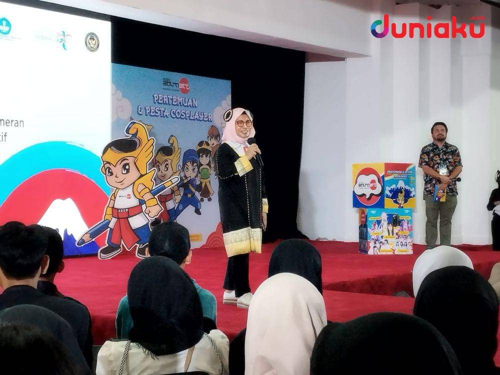 Masruroh di opening ceremony ANIMART Indonesia 2023. (Duniaku.com/Fahrul Nurullah)