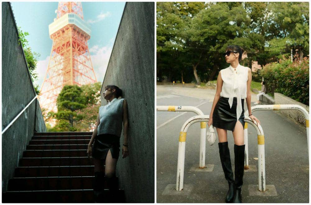 7 Potret Azizah Salsha Pemotretan di Tokyo Tower, Bergaya Bak Model