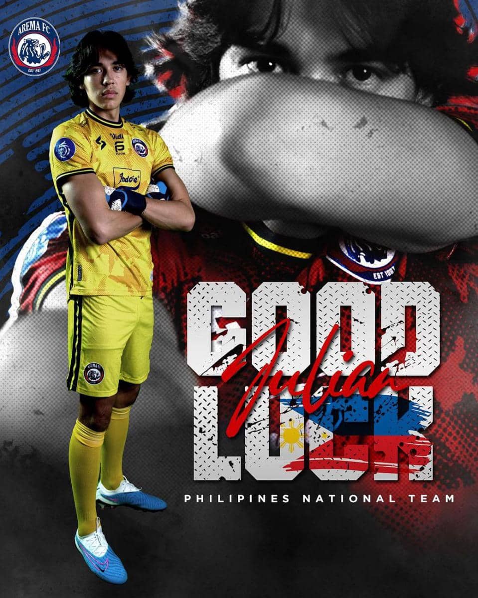 Kiper Arema FC, Julian Schwarzer, mendapatkan panggilan Timnas Filipina. (Dok. Media Officer Arema FC)