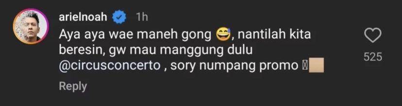 klarifikasi Ariel NOAH (Instagram.com/andika.naliputra)