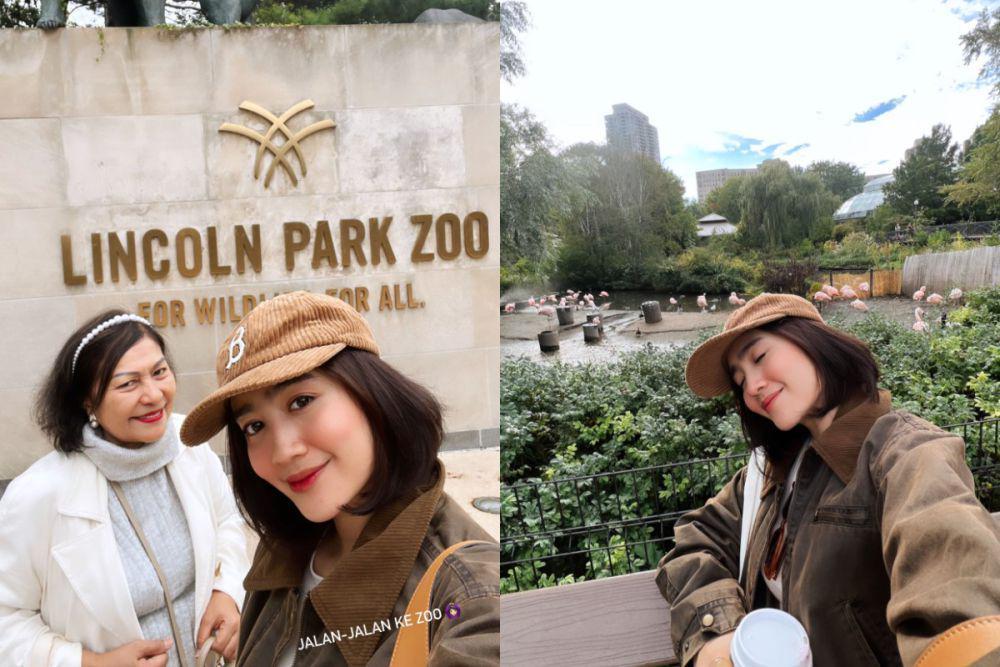 7 Potret Kece Febby Rastanty Jalan-jalan ke Lincoln Park Zoo Chicago