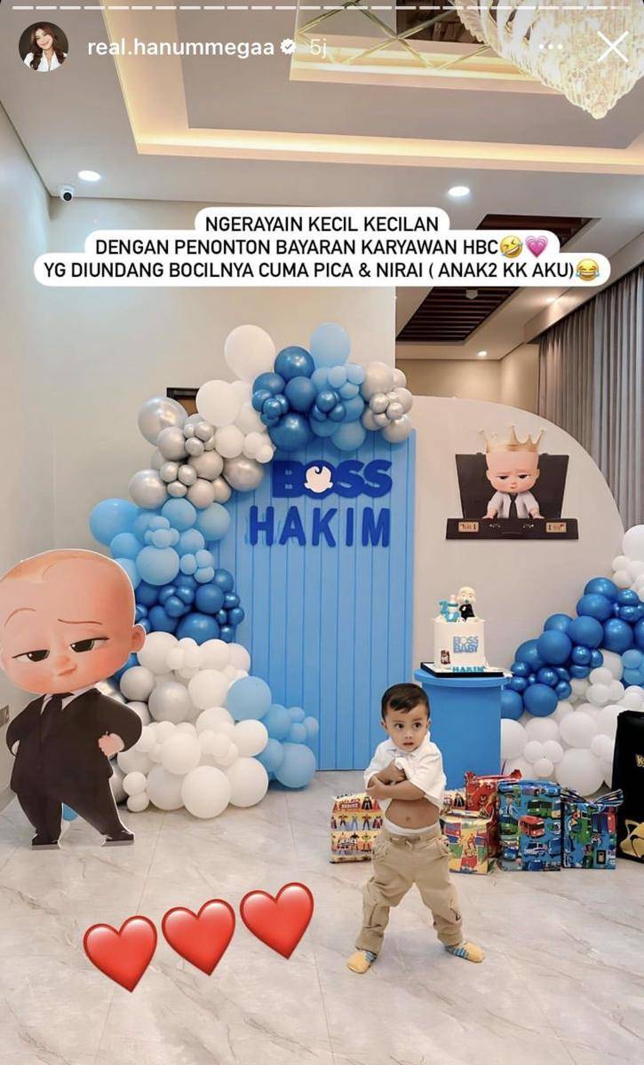 potret Hanum Mega rayakan ultah anak bareng mantan suami (Instagram.com/real.hanummega)