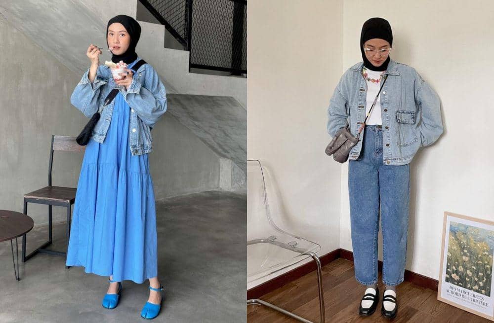 7 Inspirasi Outfit Pakai Denim Jacket ala Inas Rana, Fashionable!