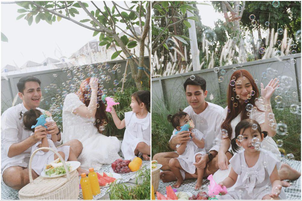 8 Photoshoot Keluarga Rizky Alatas Bertema Piknik, Main Bubble!