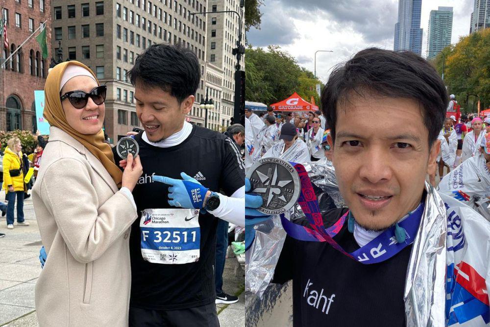 7 Potret Dimas Seto Ikut Chicago Marathon 2023, Sempat Kram di KM 30