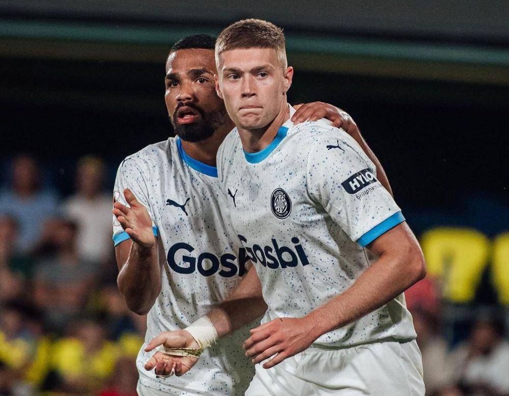 Yangel Herrera (kiri) dan Artem Dovbyk (kanan) saat merayakan gol untuk Girona. (instagram.com/gironafc)