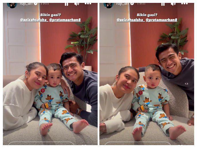 8 Momen Azizah Salsha dan Pratama Arhan Bertemu Rayyanza, Heboh!