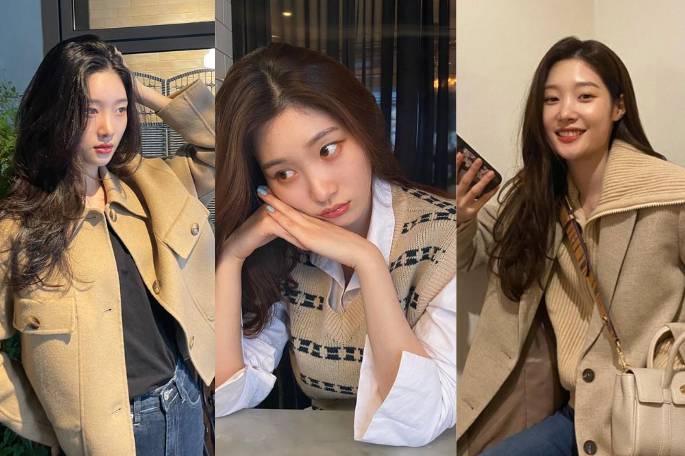 berbagai gaya Jung Chae Yeon dengan outfit earth tone (instagram.com/j_chaeyeoni)