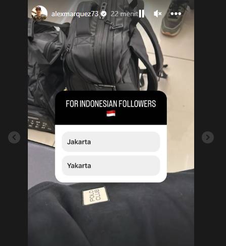 Alex Marquez bertanya ke warganet (screenshoot)