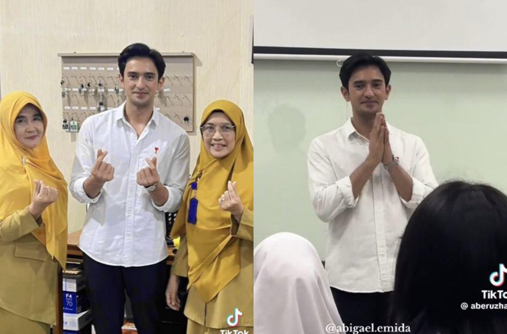 7 Potret Viral Omar Daniel Kunjungi Almamater Sekolahnya di Solo