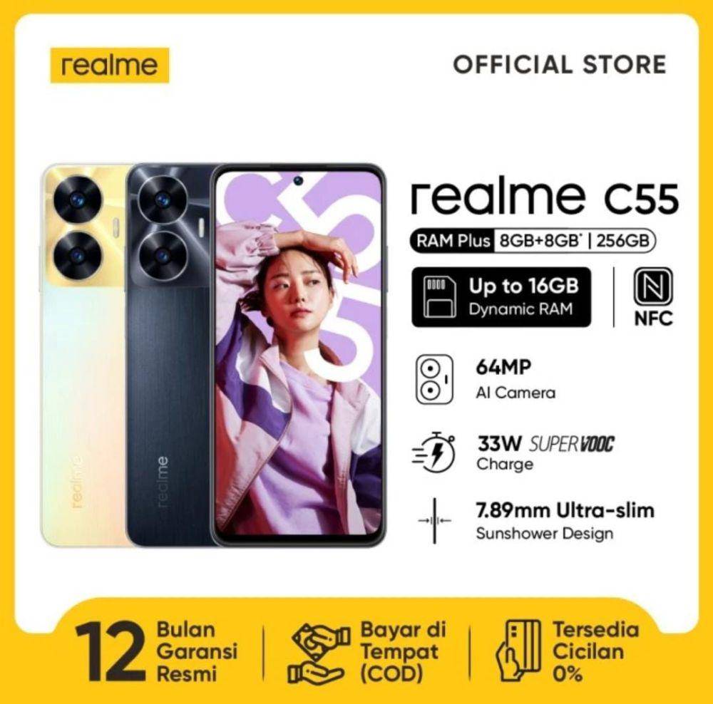 realme C55 (tokopedia.com/realme Official Store)