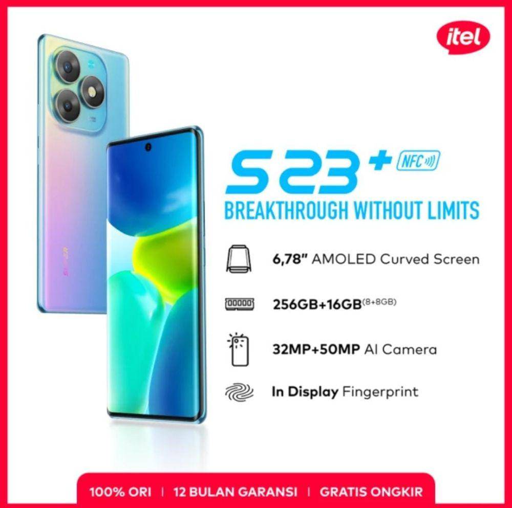 itel S23+ (tokopedia.com/Itel Official Store)
