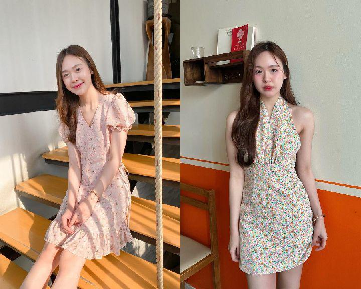 10 Ide Floral Dress ala June Wanwimol, Tampilan Lebih Feminim
