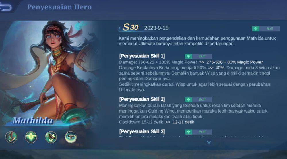 potret penyesuian hero Mathilda (dok. Moonton/Mobile Legends)