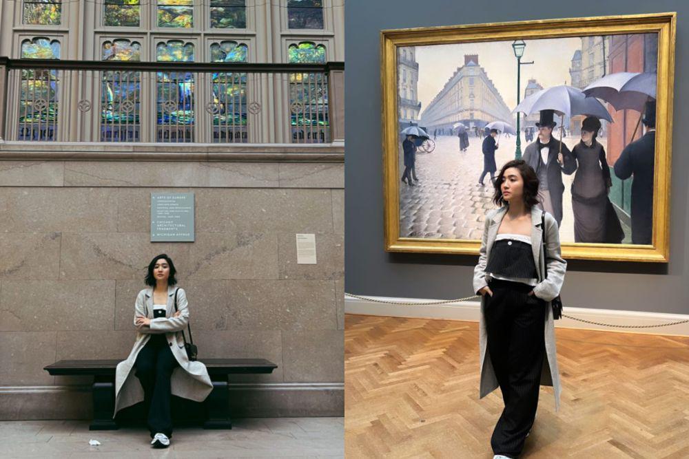 7 Potret Febby Rastanty Kunjungi The Art Institute of Chicago, Keren!