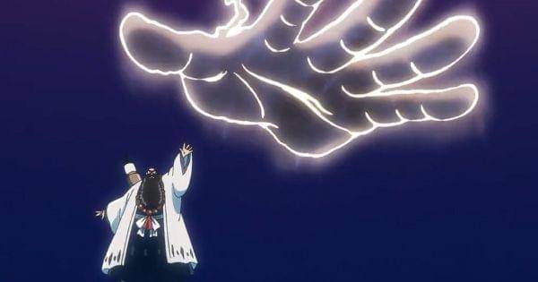 Ichibe mengeluarkan Shirafude Ichimonji ( Dok. Pierrot / Bleach: Thousand-Year Blood War )