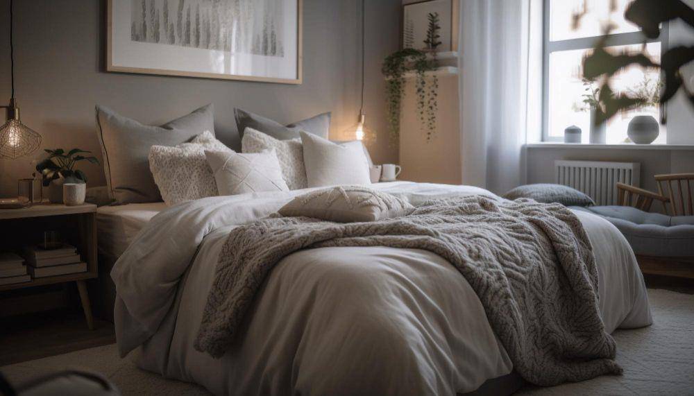 ilustrasi desain kamar scandinavian yang bertekstur (freepik.com/vecstock)