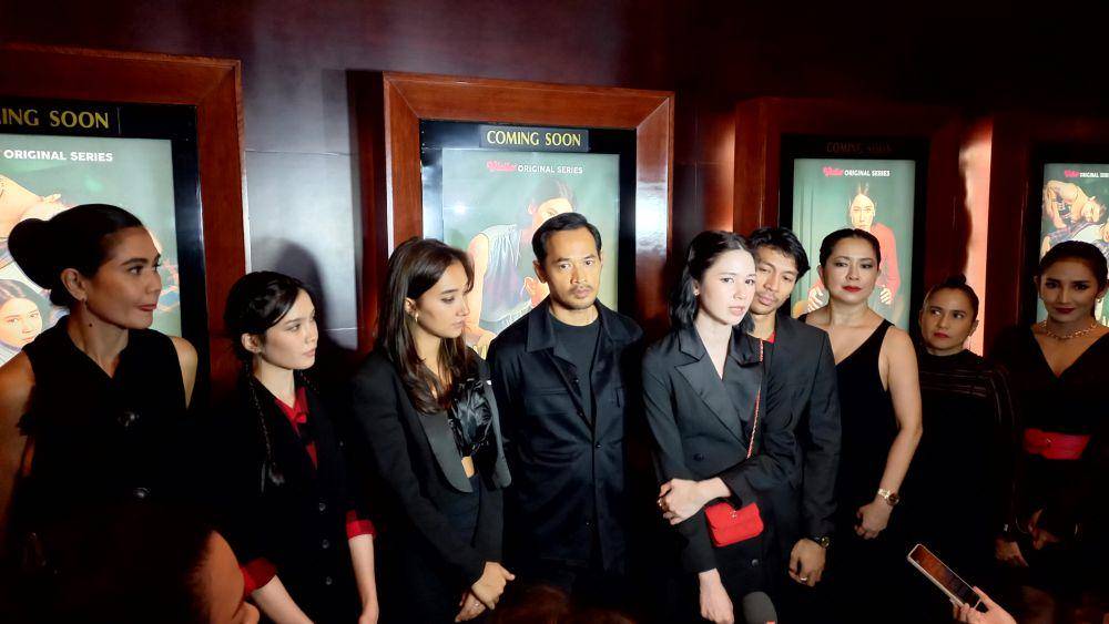 Laura Basuki (tengah) di konferensi pers series Merajut Dendam (dok. Pribadi/Ines Melia)