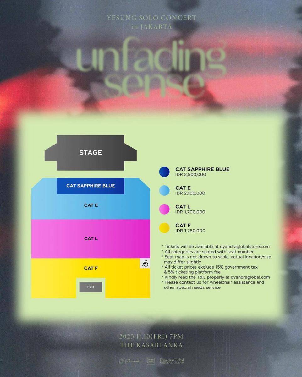 harga tiket konser Yesung di Jakarta (instagram.com/dyandraglobal)