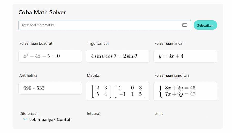 ilustrasi Microsoft Math Solver (dok. Microsoft)