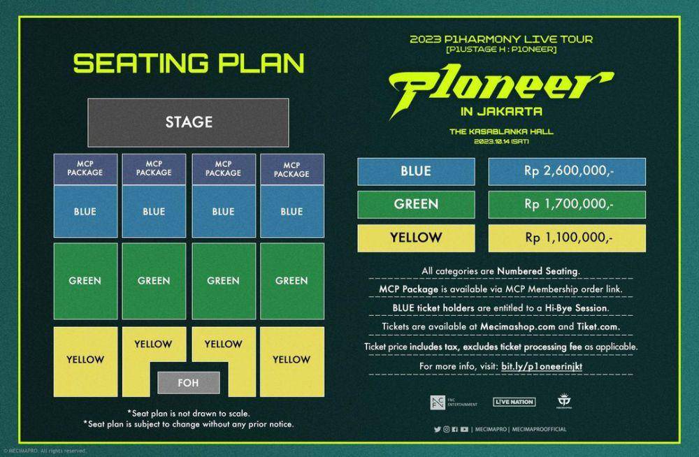 seating plan dan harga tiket konser P1HARMONY LIVE TOUR [P1USTAGE H:P1ONEER] IN JAKARTA (instagram.com/mecimapro)