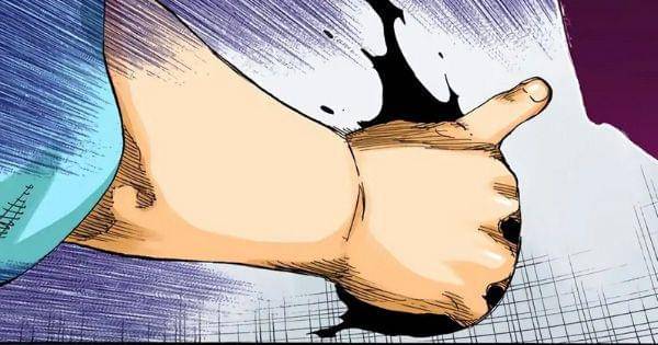 Kazui menyentuh sisa-sisa kekuatan Yhwach ( Dok. Shueisha / Bleach )