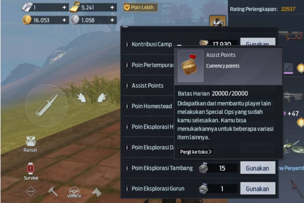 assist points Undawn (dok. Tencent Games/Garena Undawn)