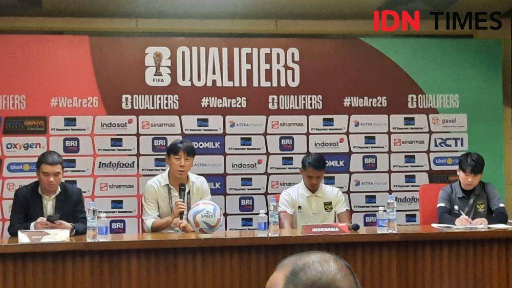 Preskon Timnas Indonesia lawan Brunei Darussalam. (IDN Times/Sandy Firdaus)