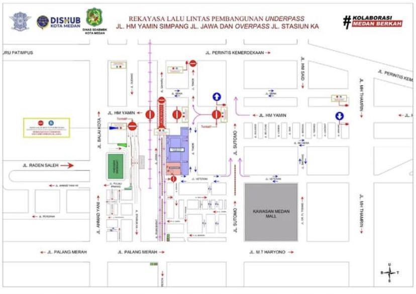 7 Jalur Alternatif Hindari Macet Underpass Jalan HM Yamin