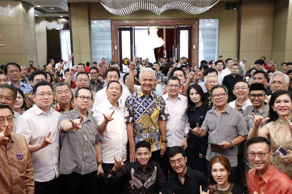 Ganjar Pranowo bertemu dengan sejumlah pengusaha di Surabaya, Jawa Timur, pada Sabtu (14/10/2023) (IDN Times/Istimewa)