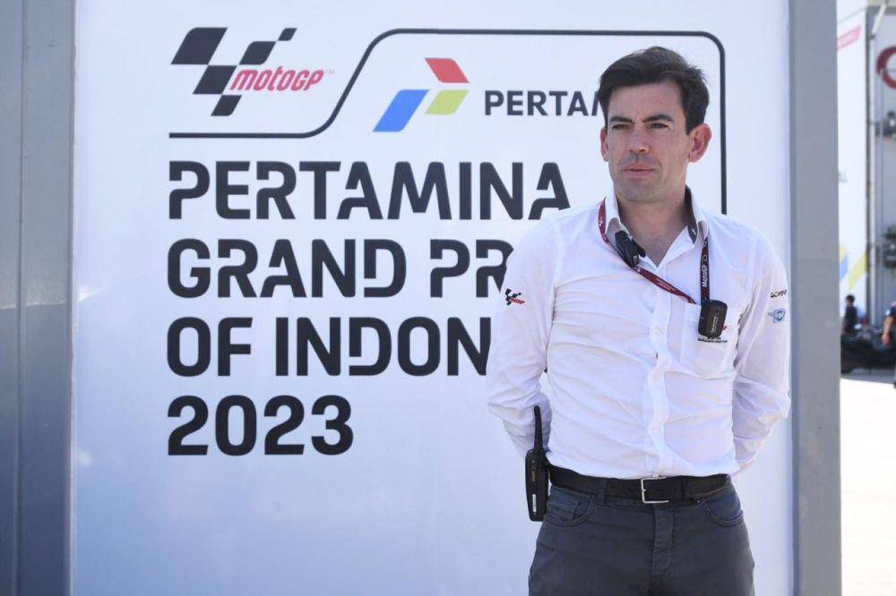 Dorna Chief Sporting Officer Carlos Ezpeleta melakukan sesi wawancara dengan media 1 hari sebelum ajang MotoGP Pertamina Grand Prix Of Indonesia 2023 di Pertamina Mandalika International Circuit, Lombok Tengah, Nusa Tenggara Barat pada Sabtu (14/10/2023). (Dok. Pertamina)
