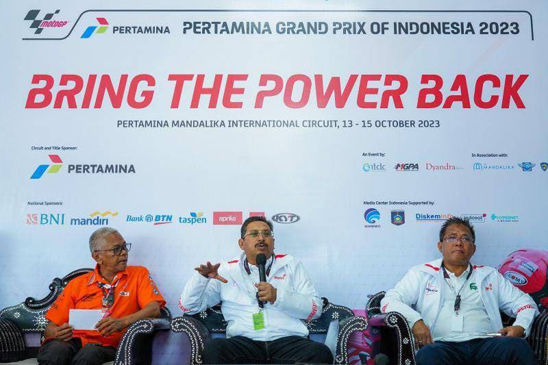 Jumpa pers Dirjen SDPPI, di Sirkuit Mandalika, Sabtu (14/10/2023).