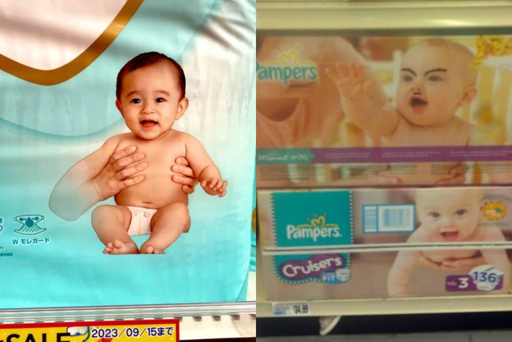 7 Potret Lucu Kemasan Popok Bayi di Swalayan, Mau Belanja Malah Salfok