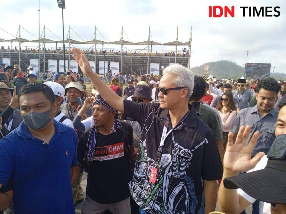 Ganjar Pranowo setelah menonton MotoGP di Sirkuit Mandalika (IDN Times/Linggauni)