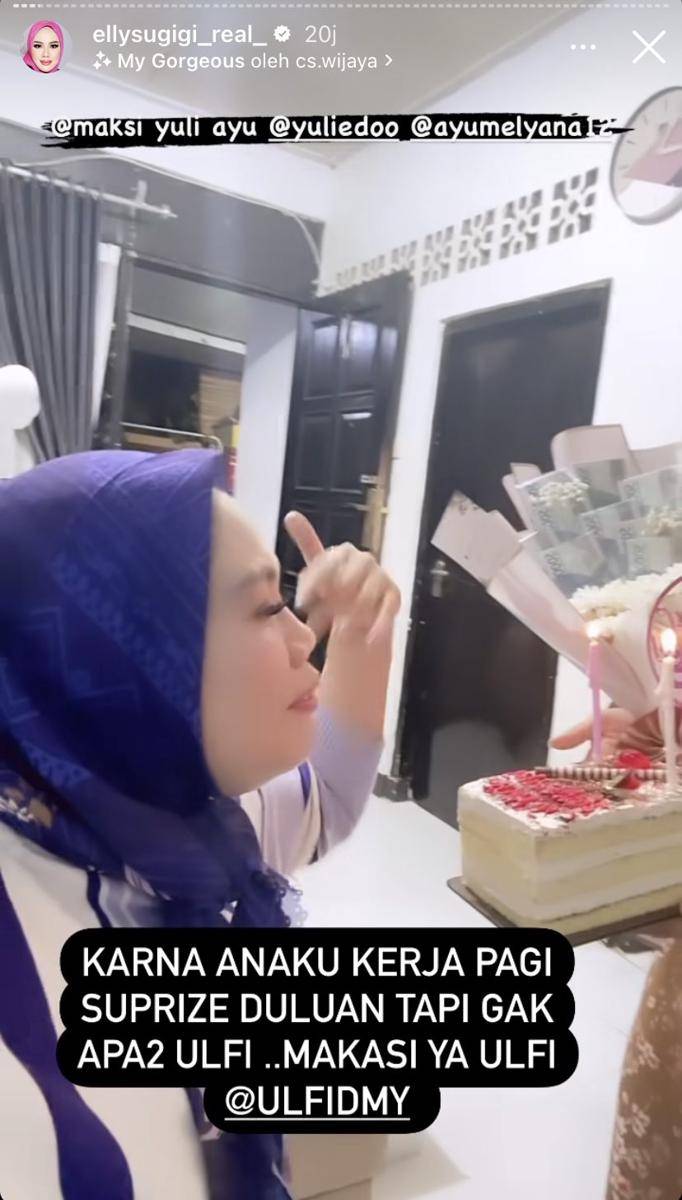potret Elly Sugigi dapat kejutan ultah dari anaknya (Instagram.com/ellysugigi_real_)