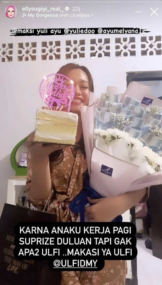 potret Elly Sugigi dapat kejutan ultah dari anaknya (Instagram.com/ellysugigi_real_)