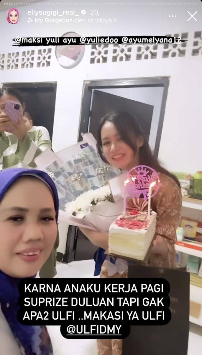 potret Elly Sugigi dapat kejutan ultah dari anaknya (Instagram.com/ellysugigi_real_)