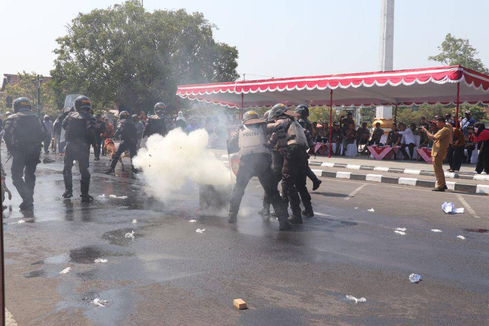 Polres Bantul gelar simulasi Sispamkota di Lapangan Paseban. (Dok. Polres Bantul)