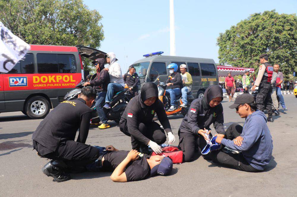 Polres Bantul gelar simulasi Sispamkota di Lapangan Paseban. (Dok. Polres Bantul)