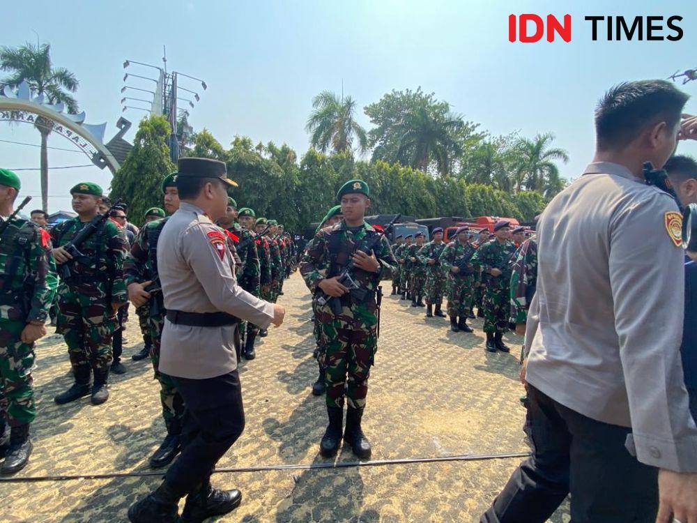 Mantap Brata Krakatau 2023 di Lapangan Korpri, Selasa (17/10/2023). (IDN Times/Tama Yudha Wiguna).