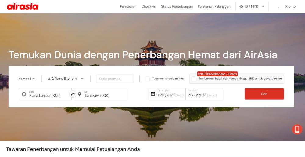 Cara pesan tiket AirAsia (airasia.com)